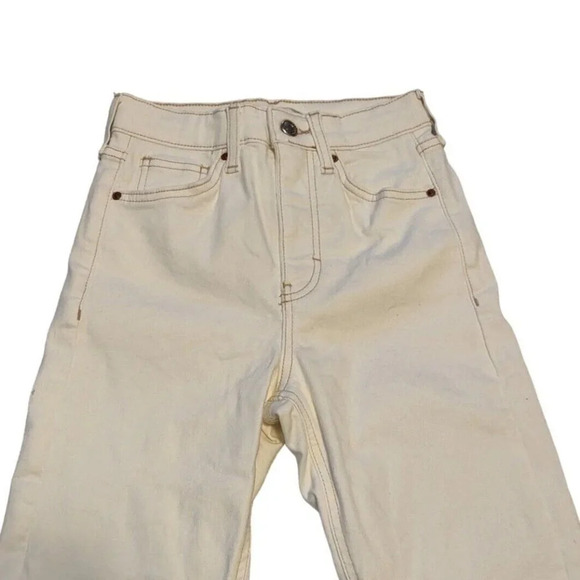 Topshop Jamie Cream Denim Skinny Jeans Women Size 2 25 x 32 5-Pocket FLAW - Picture 5 of 9